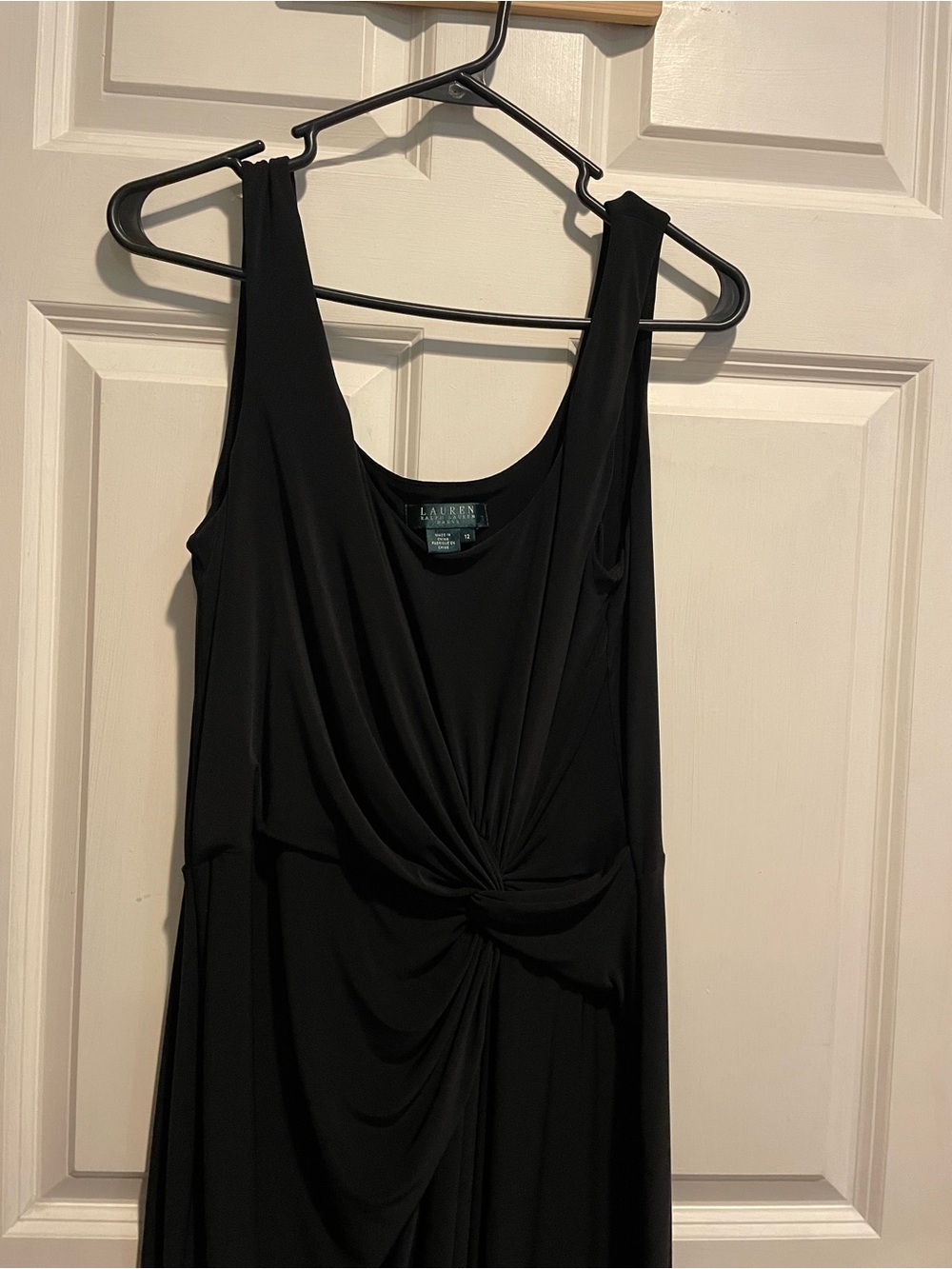Lauren Ralph Lauren Black Knot-Detail Sleeveless Maxi Dress